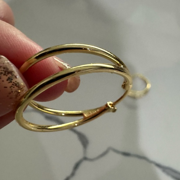 Jaxxon Gold Double Hoop Earrings - Picture 3 of 4